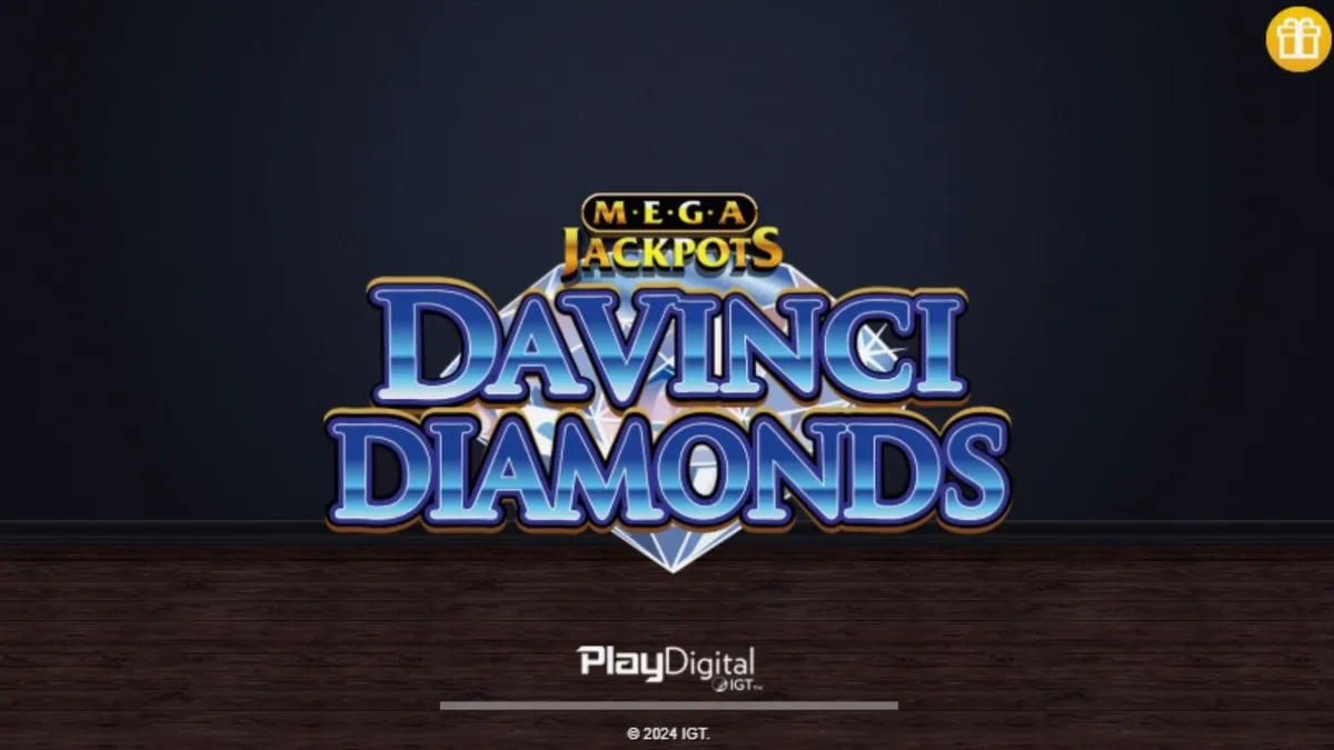 Interface do jogo Mega Jackpot DaVinci Diamonds em um smartphone